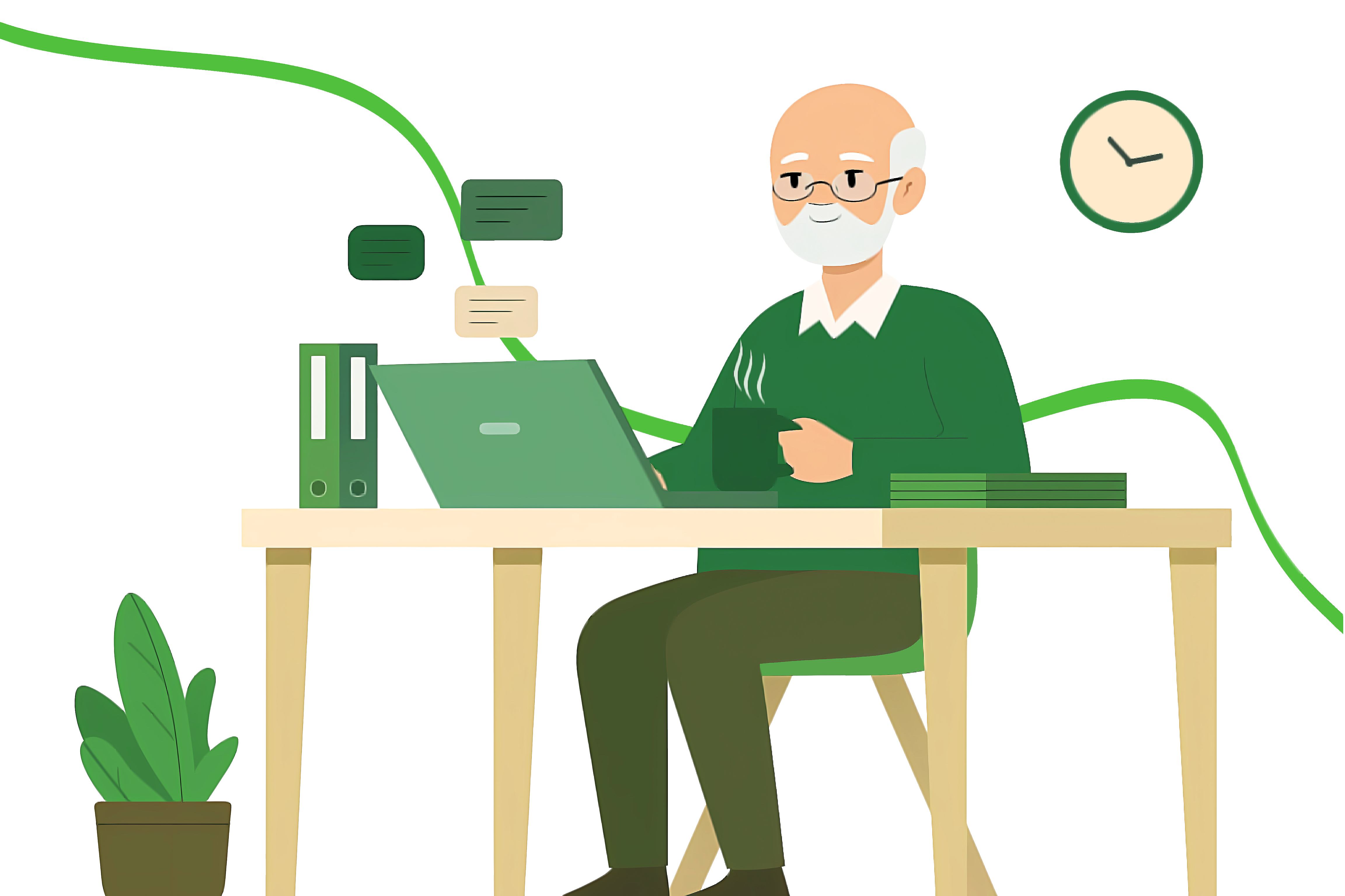 Homem trabalhando em um laptop